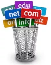 steal garbage can with domain names on sticks
